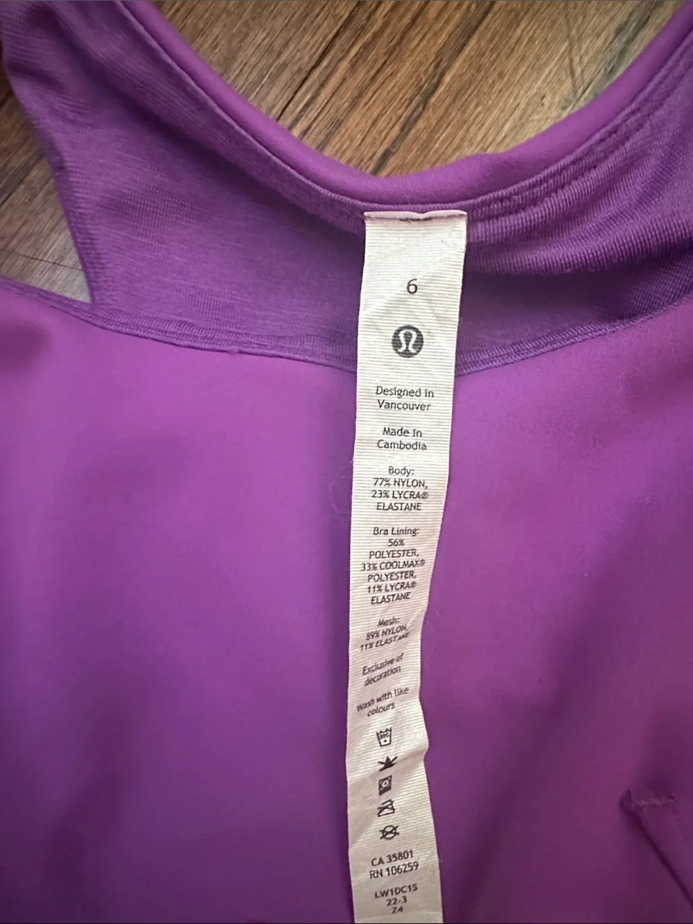 Lululemon Cropped Athletic Tank Top, size 6